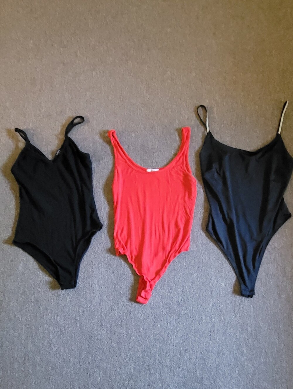 Women's Bundle of 3 Black & Red Bodysuits tops